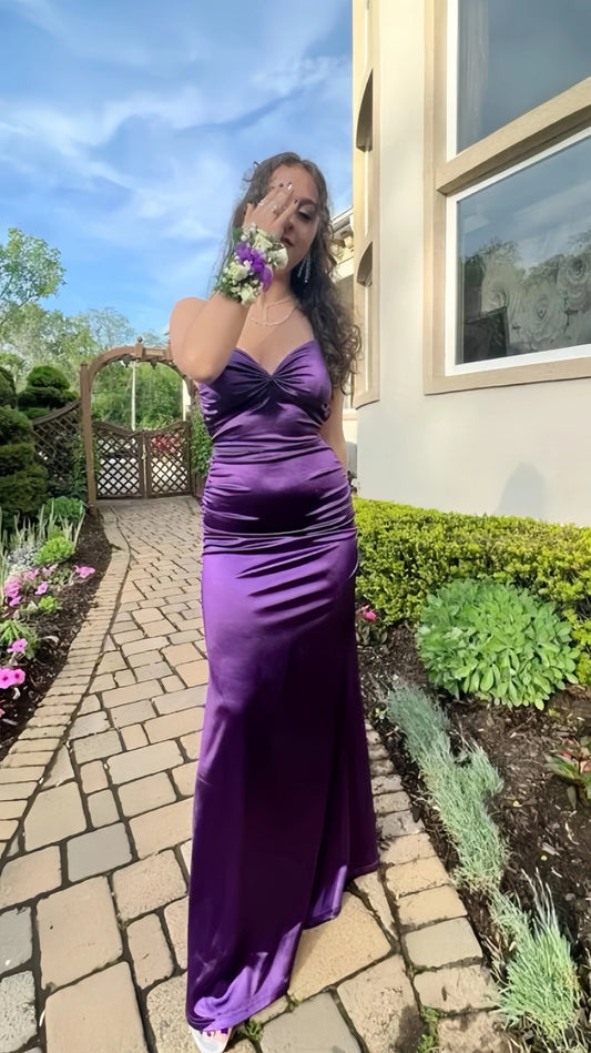 Simple Purple Evening Formal Dresses Mermaid Senior Prom Dresses,LTP4426