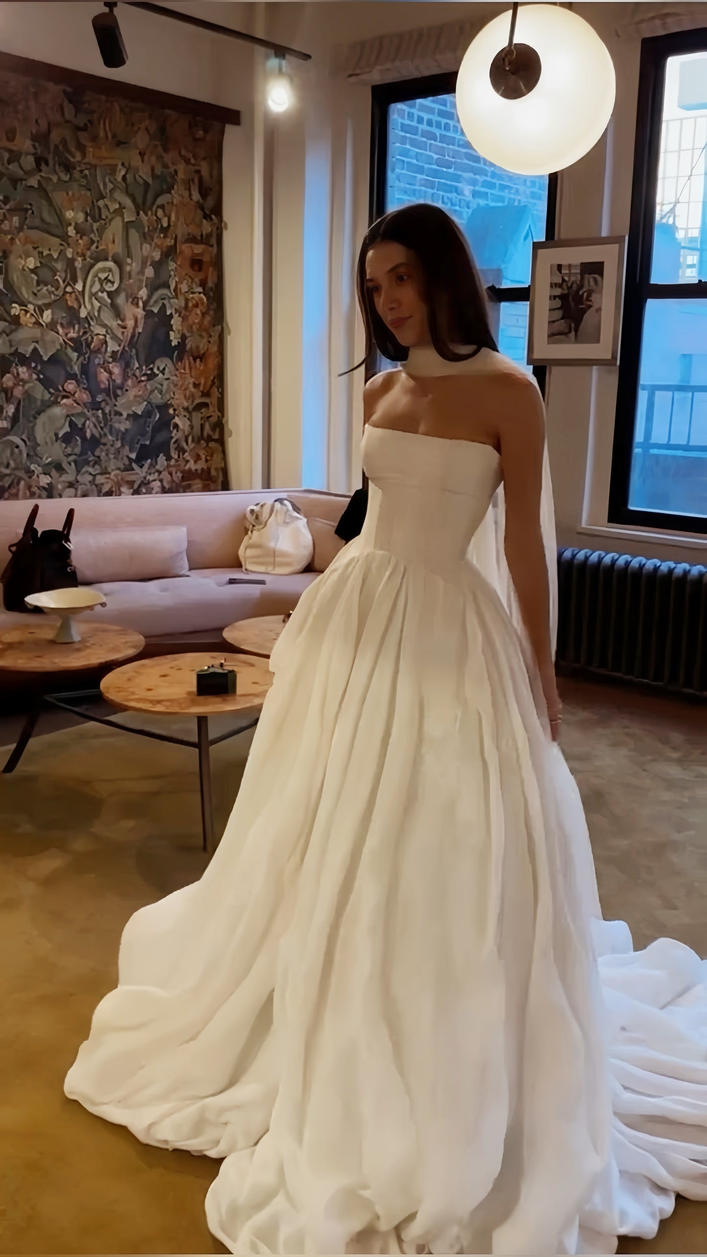 Simple Wedding Dresses Ivory A-line Chiffon Bridal Party Dresses,LTP4055