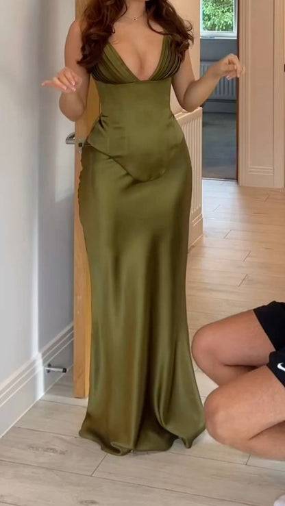 Simple Prom Dresses, Satin Party Dress, Bodycon Senior School Event Dress,LTP4142