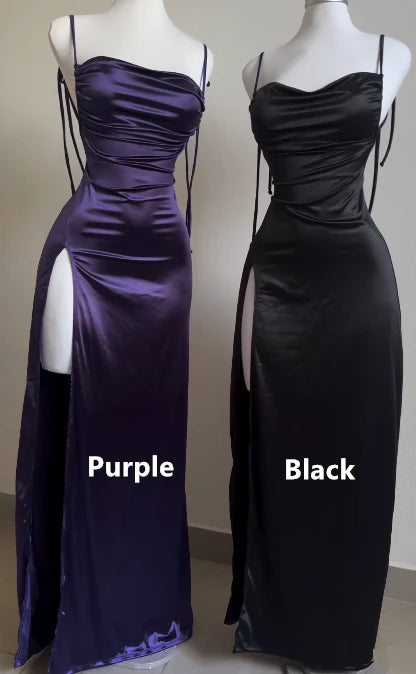 Simple Prom Dresses Sheath Satin Long Sexy Party Dress,LTP4341