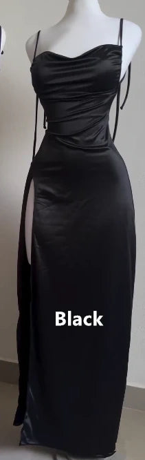 Simple Prom Dresses Sheath Satin Long Sexy Party Dress,LTP4341