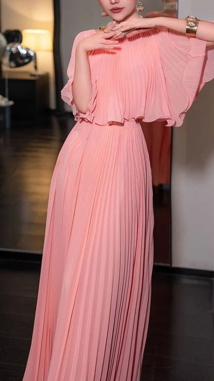 Sky Blue Chiffon Prom Dresses A-line Pleated Senior Party Dress,LTP4366