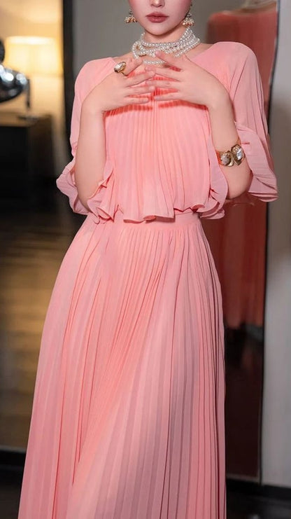 Sky Blue Chiffon Prom Dresses A-line Pleated Senior Party Dress,LTP4366