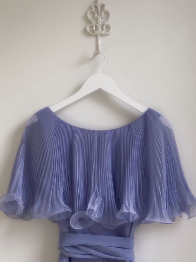 Sky Blue Chiffon Prom Dresses A-line Pleated Senior Party Dress,LTP4366