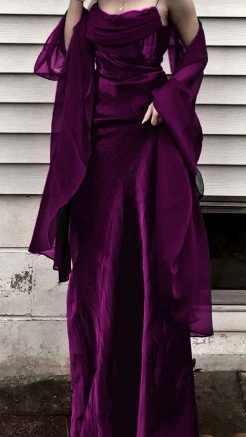 Spaghetti Straps Burgundy Prom Dresses Satin Sheath Evening Graduation Dress,LTP4208