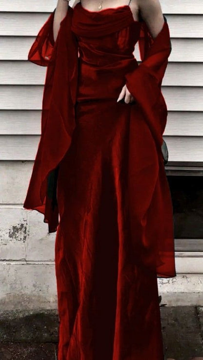 Spaghetti Straps Burgundy Prom Dresses Satin Sheath Evening Graduation Dress,LTP4208