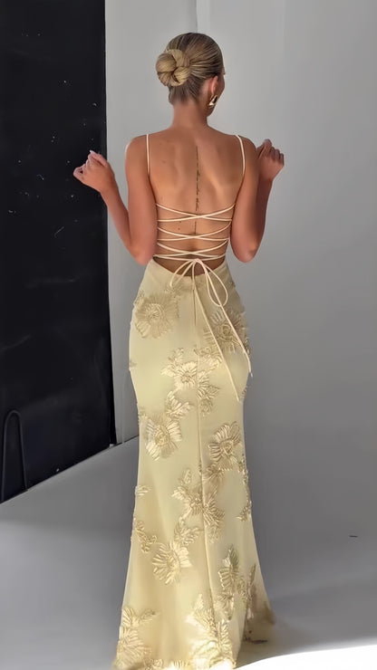 Spaghetti Straps Floral Long Prom Dresses Sheath Sexy Party Dress, LTP3939