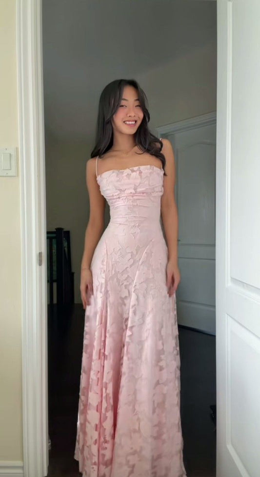 Spaghetti Straps Lace A-line Prom Dresses Senior Formal Dress,LTP4384