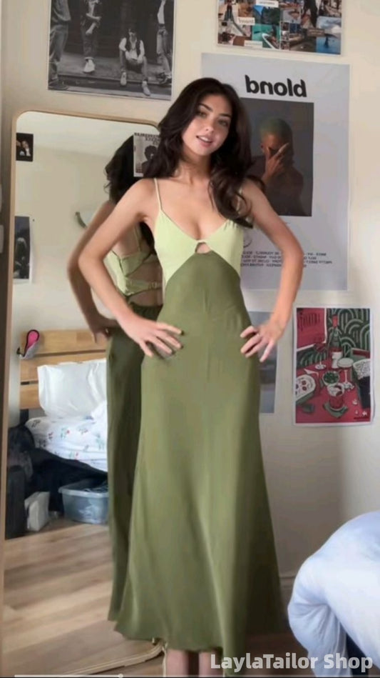 Spaghetti Straps V-Neck Mermaid Formal Prom Dress LTP82598