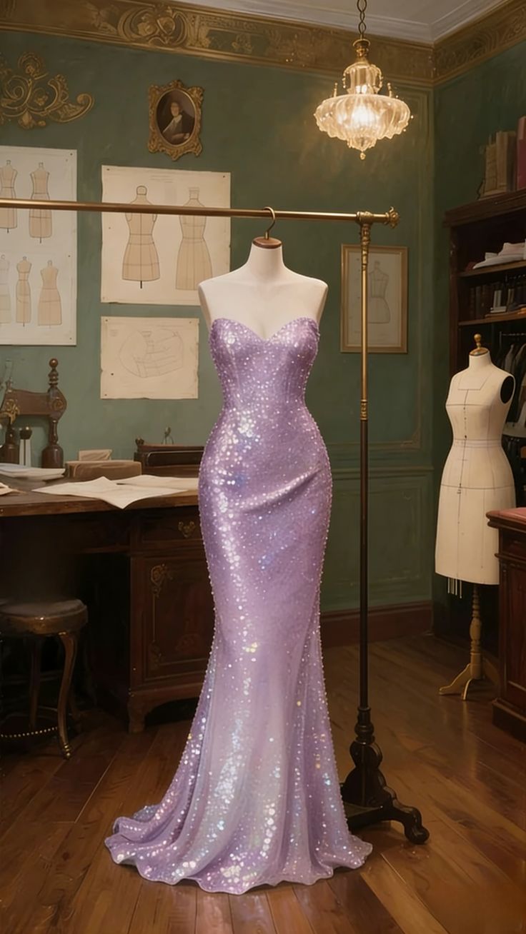 Sparkle Gradient Color Sweetheart Mermaid Prom Dress,LTP4296