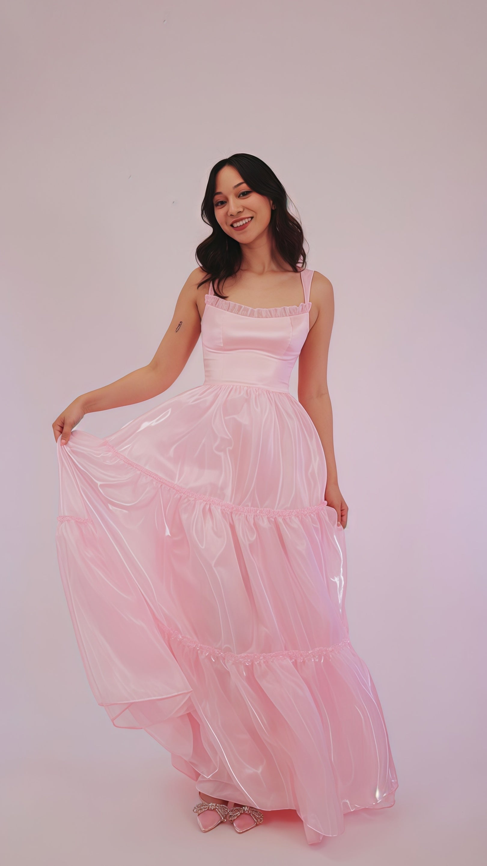 Sparkle Pink Organza A-Line Prom Dresses, Floor Length Evening Party D Laylatailor Shop Sparkle Pink Organza A-Line Prom Dresses, Floor Length Evening Party D Laylatailor Shop