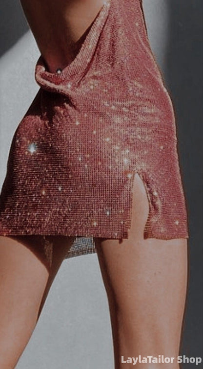 Sparkly Dress Halter Bodycon Sequin Homecoming Dresses