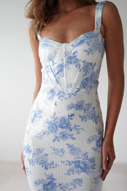 Special Floral Sequin Bodycon Party Dress, Long Prom Formal Dress, LTP3708