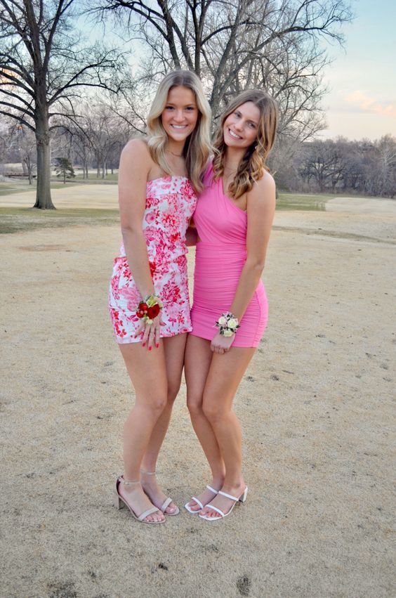 Spring Fling Dresses, Strapless Floral Print Homecoming Dress, Mini Party Dresses