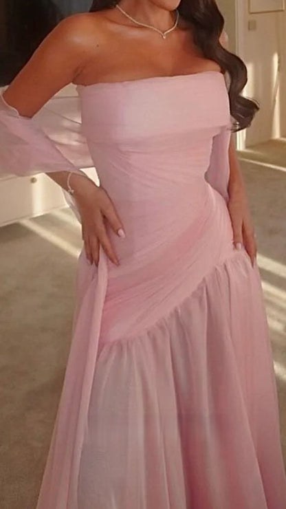 Strapless Mermaid Chiffon Formal Prom Dress,LTP4468