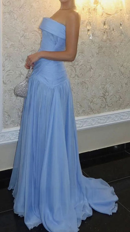 Strapless Mermaid Chiffon Formal Prom Dress,LTP4468