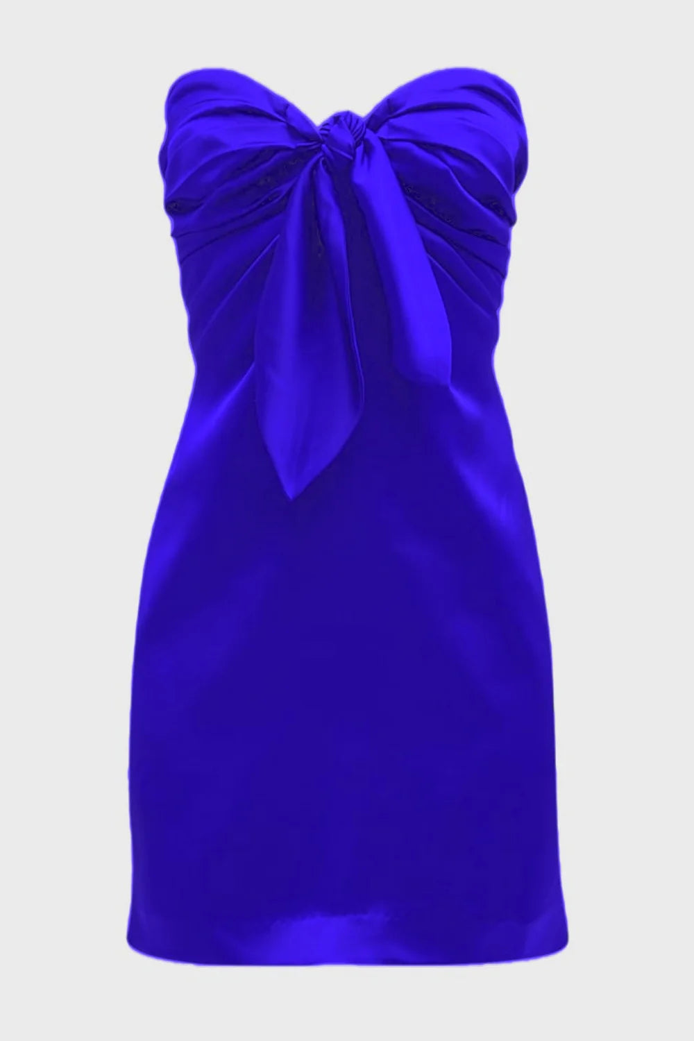 Strapless Navy Blue Tie-Front Short Dress
