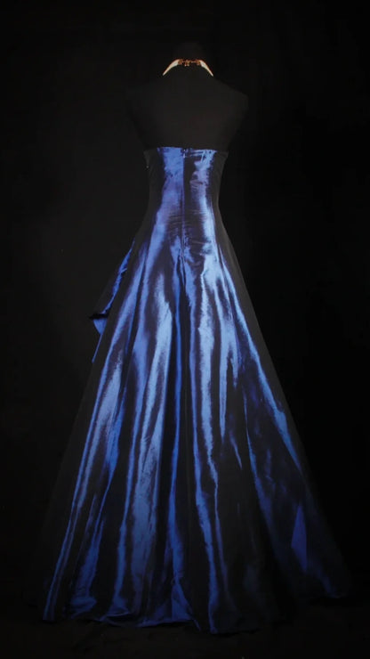 Stunning Blue Strapless Beaded Long Prom Dresses Evening Formal Dress,LTP3978