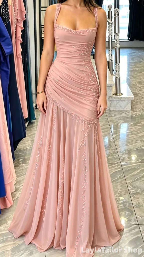Stunning Burgundy Chiffon Mermaid Gala Gown Sleeveless Ruched Prom Dress LTP82698