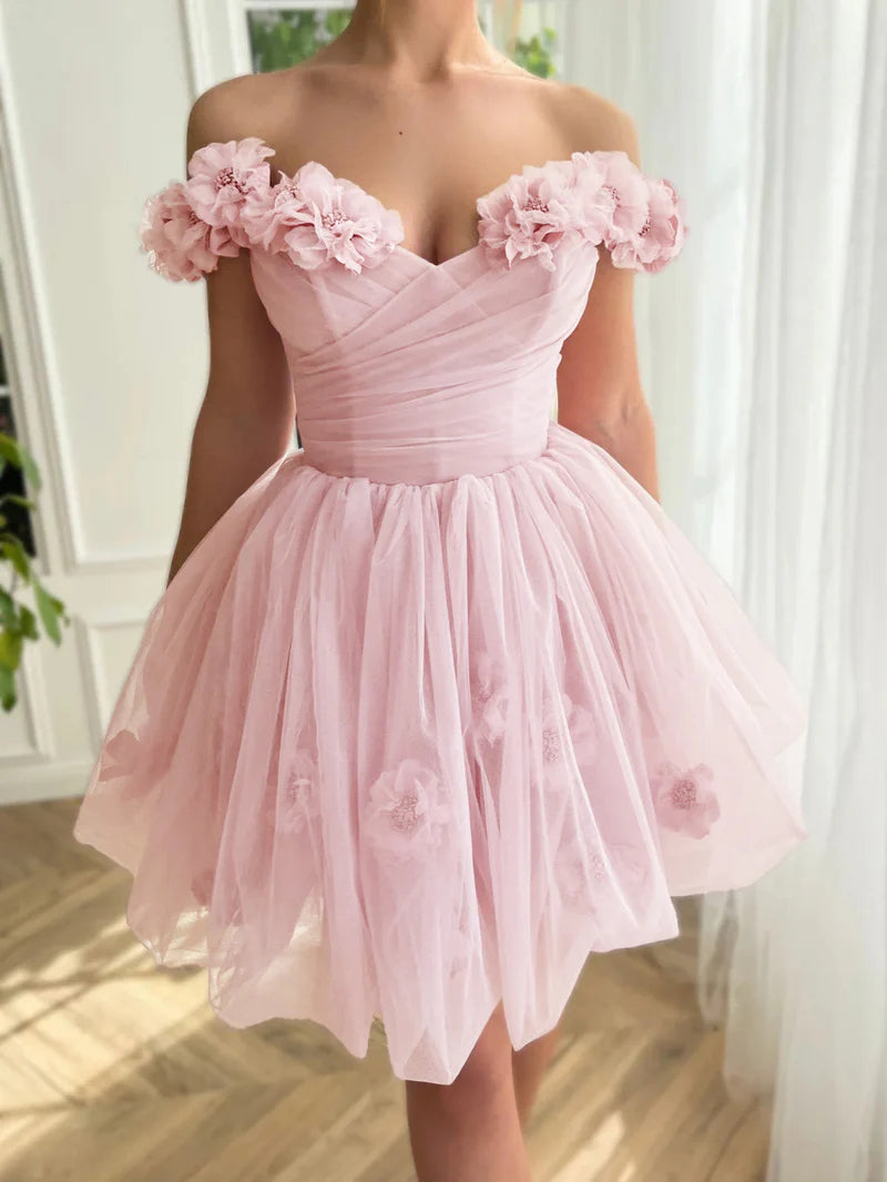 Stunning Lilac Floral Homecoming Dresses Mini School Dance Dress, LTP2936