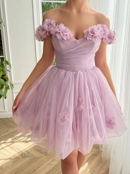 Stunning Lilac Floral Homecoming Dresses Mini School Dance Dress, LTP2936