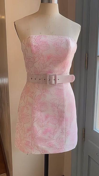 Summer Floral Homecoming Dresses Lace Up Back Short Prom Dress, LTP3937