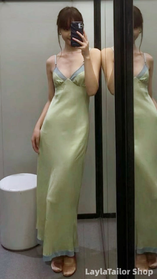 Summer Formal Dress Spaghetti Straps Mermaid V-Neck Evening Prom Dress LTP82599