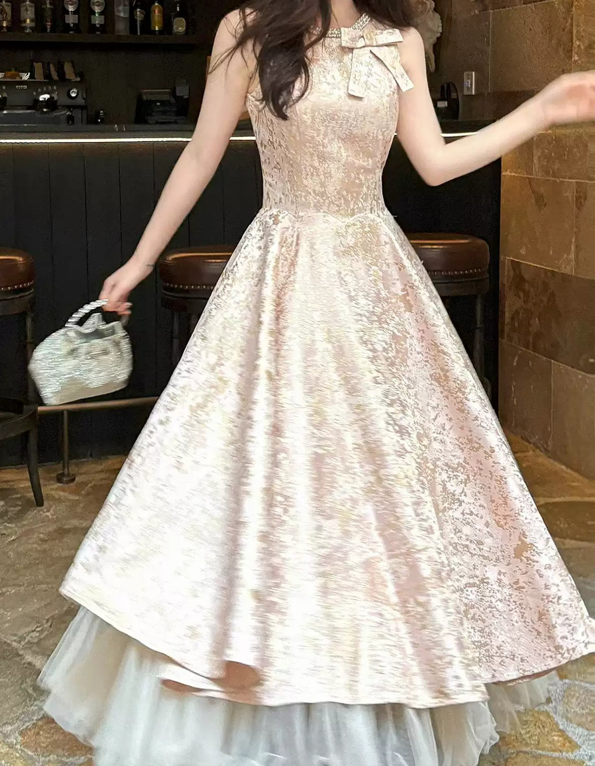 Sweet Pink Floral Print Birthday Party Dresses Beaded Senior Prom Dress,LTP4385