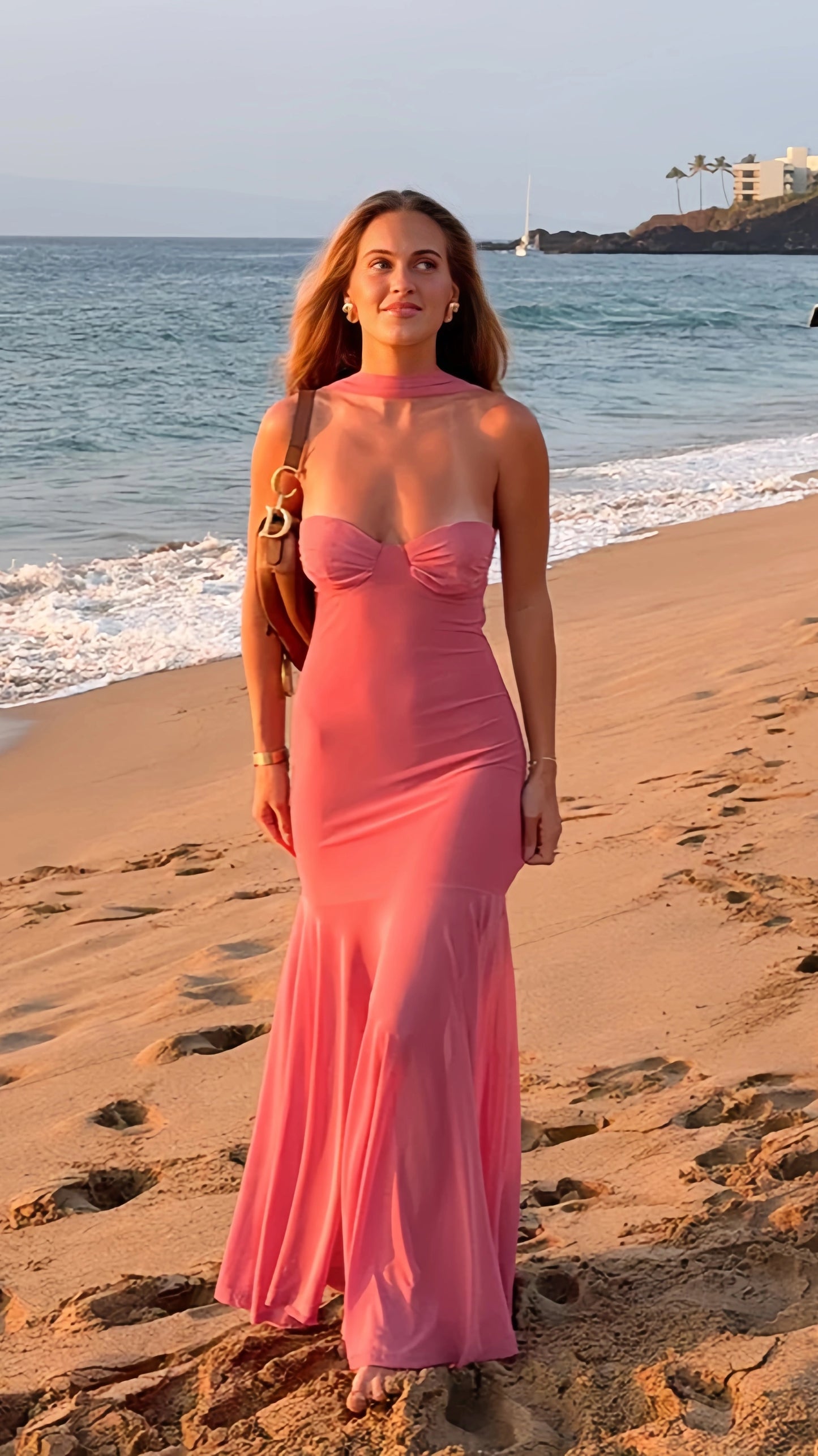 Sweet Pink Sheath Long Evening Prom Dresses,LTP4066