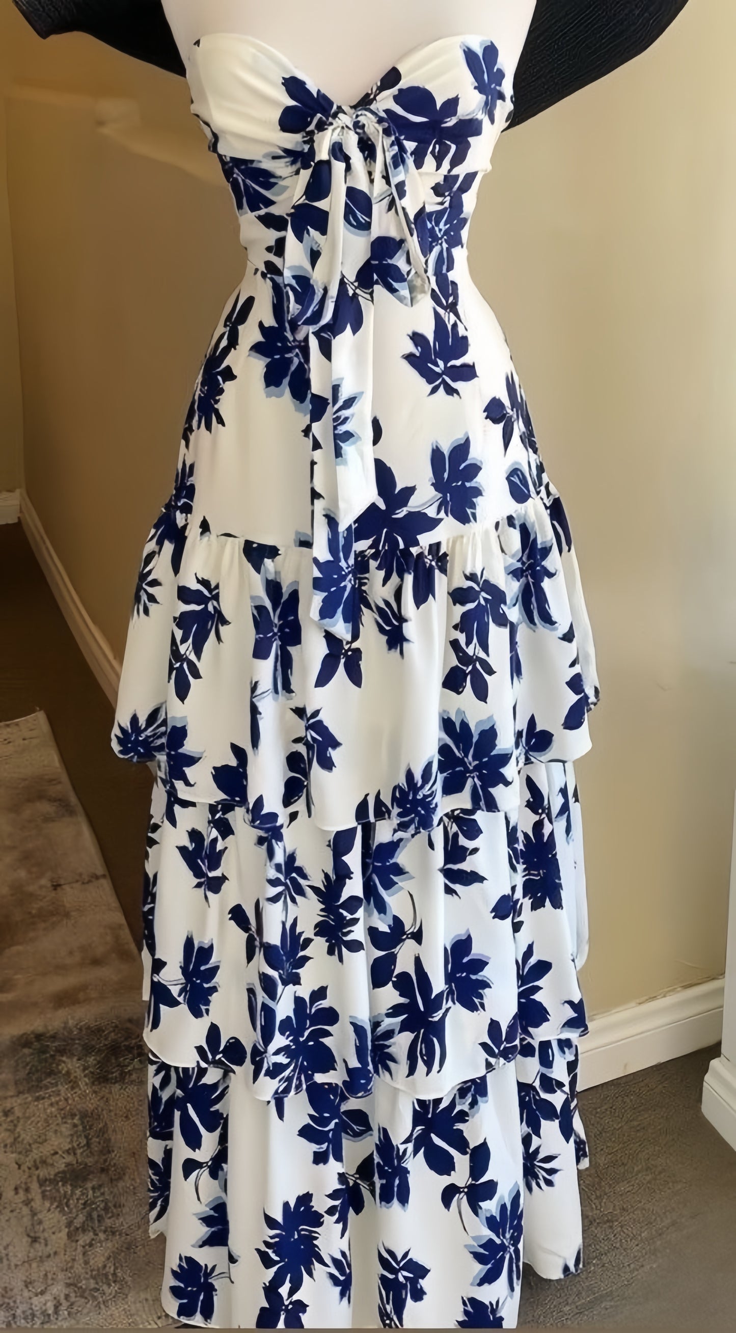 Sweetheart Floral Ruffle Prom Dresses Chiffon Full Length Party Dress,LTP3980