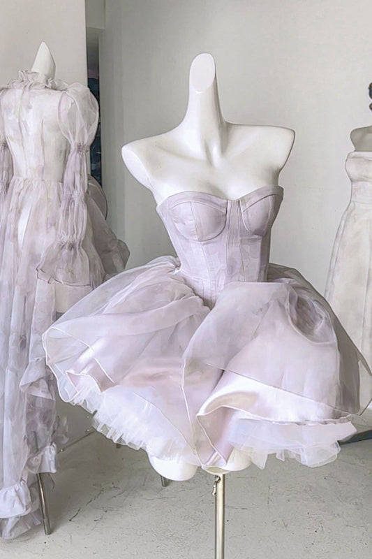 Sweetheart Organza Floral Homecoming Dresses Sleeveless Party Ball Gown,LTP3911