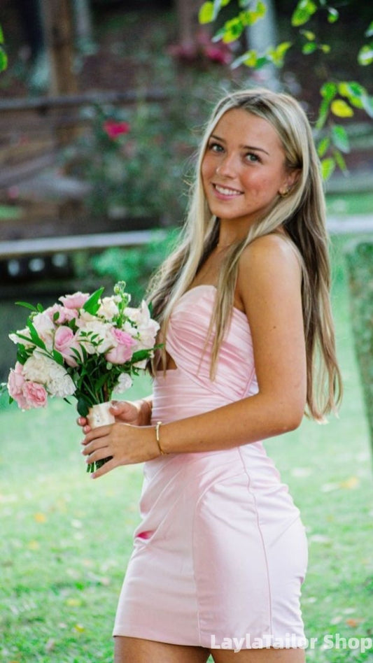 Sweetheart Pink Homecoming Dress Bodycon Hoco Dresses