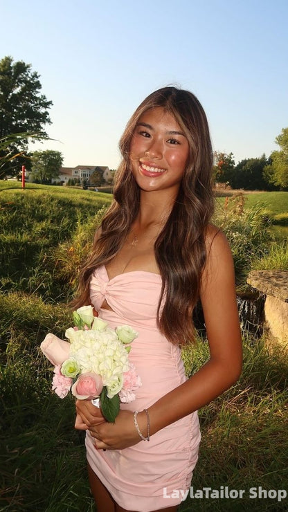 Sweetheart Pink Homecoming Dress Bodycon Hoco Dresses
