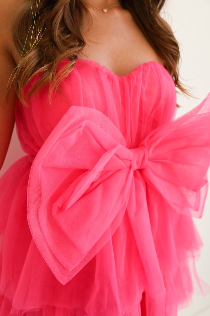 Sweetheart Pink Tulle Mini Homecoming Dresses With Bowknot, LTP2890