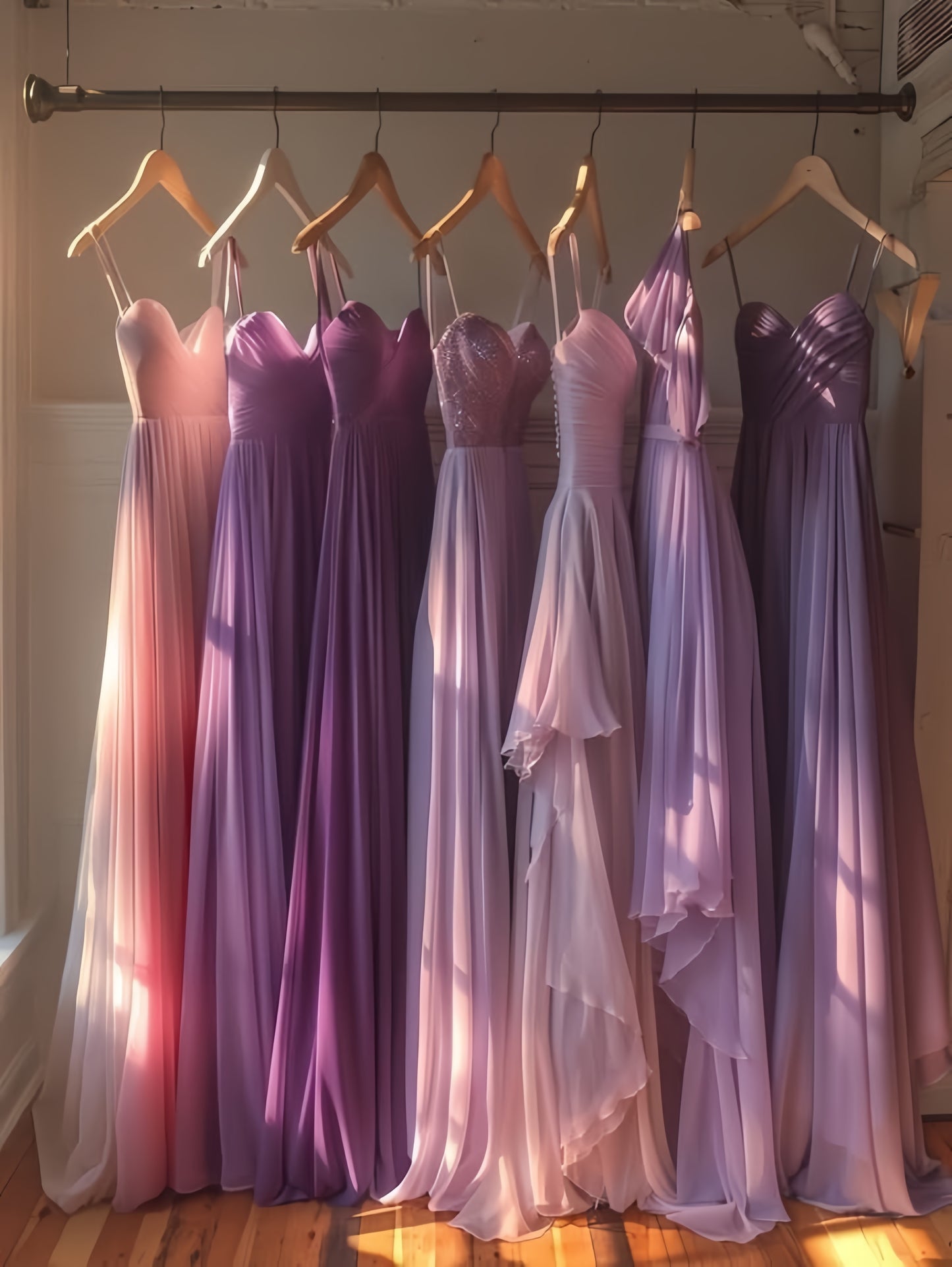 Sweetheart Pleated Bridesmaid Dress, Spaghetti Straps Chiffon Bridesmaid Dress,LTP3681