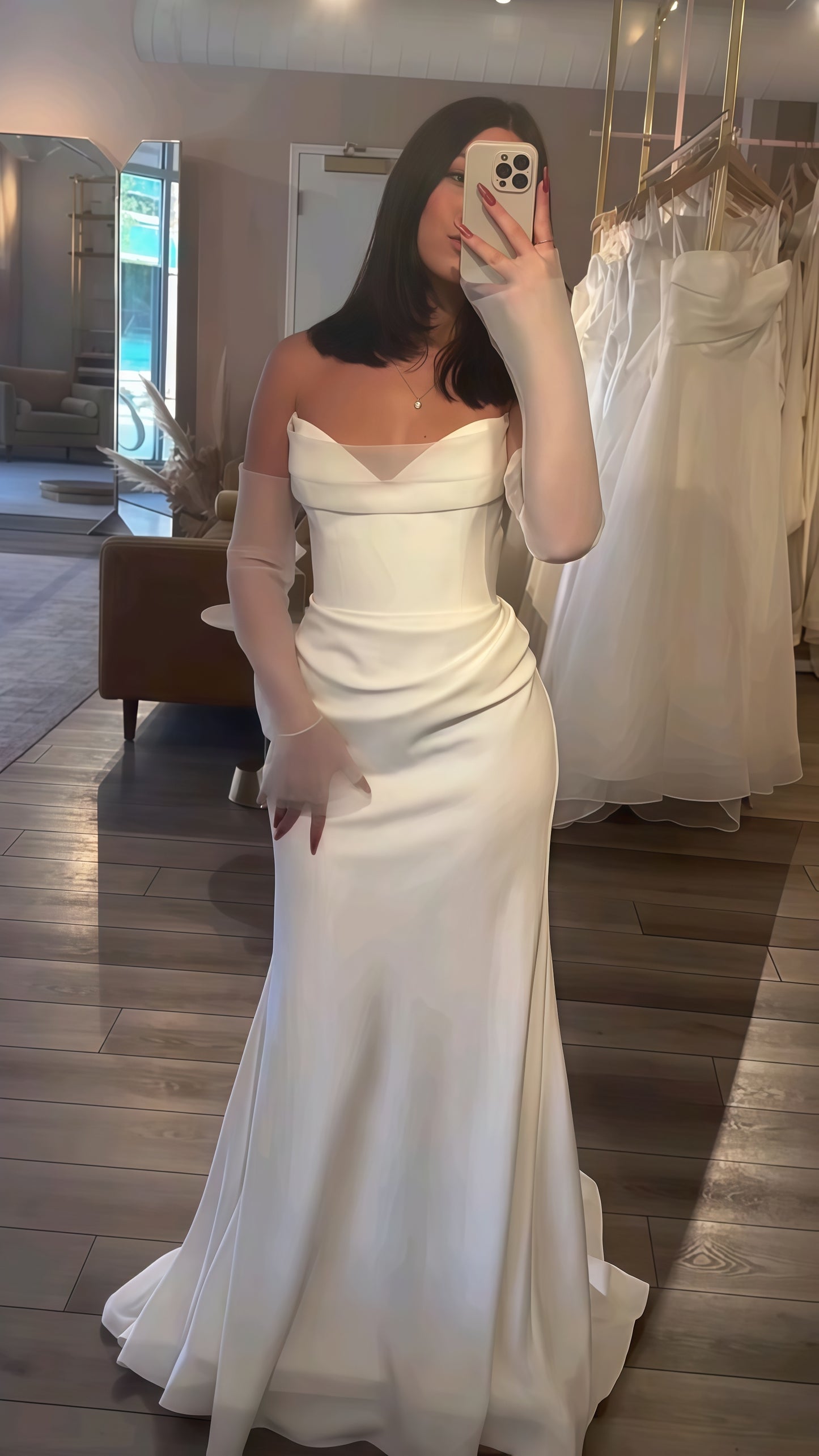 Sweetheart White Mermaid Long Wedding Dress, LTP3754