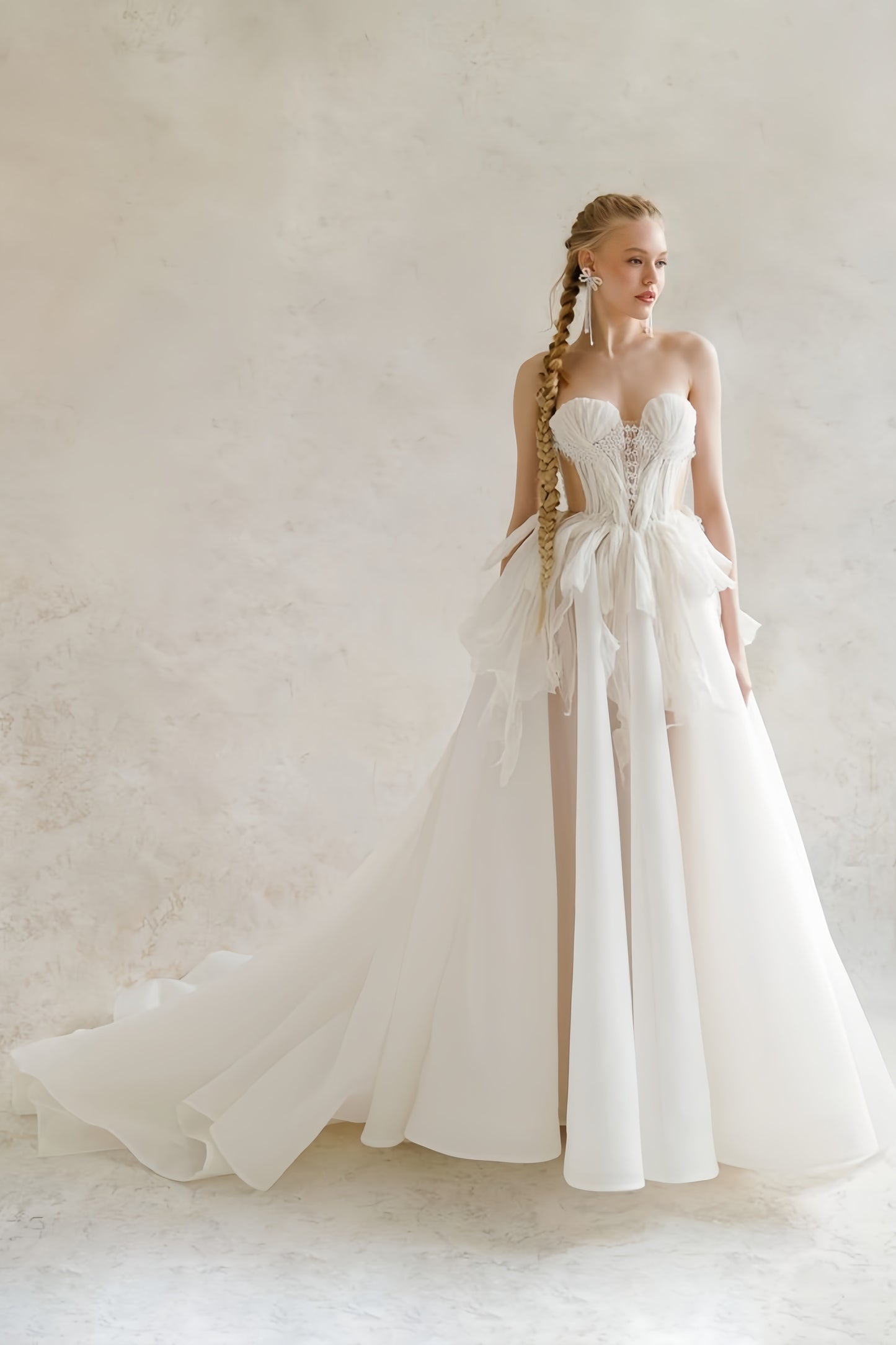 Sweetheart Wrinkled Tulle Wedding Dresses, LTP3404