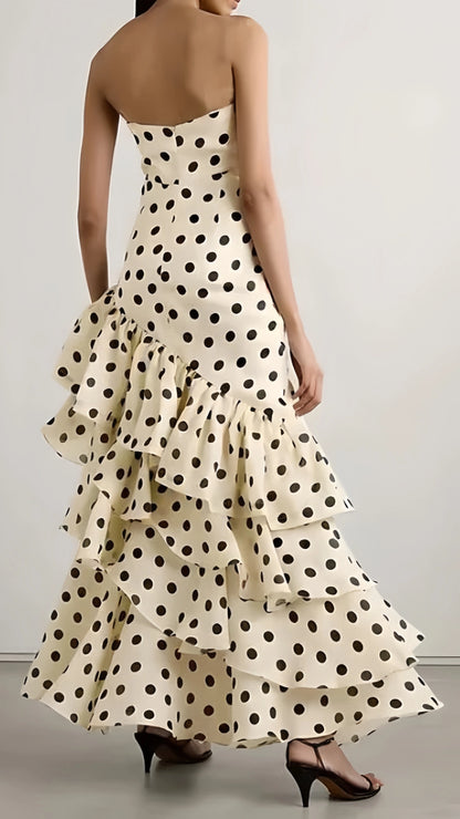 Sweetheart Dots Ruffle Chiffon Prom Dress, LTP3504