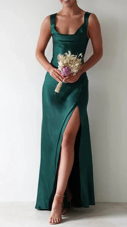 Elegant Sheath Square Neck Yellow Long Prom Dress with Criss Cross Back,LTP4393