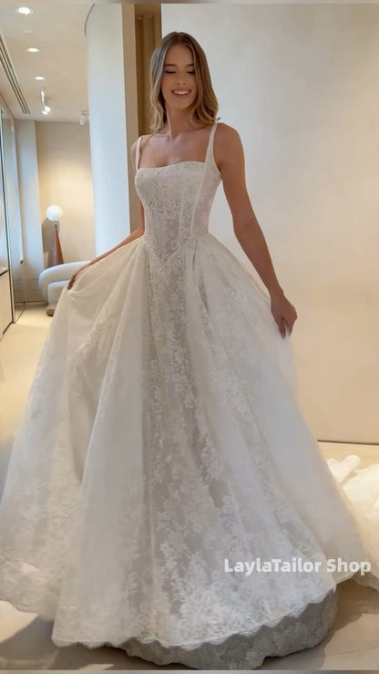 Trends Wedding Dresses Lace Bridal Dress A-Line Wedding Gown,LTP3645