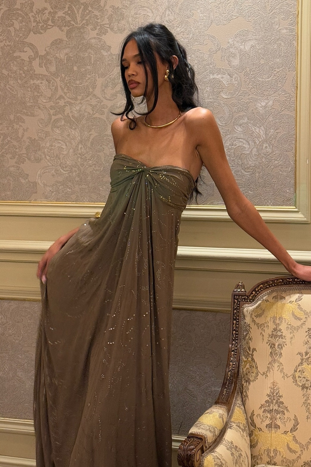 Trendy A Line Sweetheart Dark Green Long Party Dress with Beading