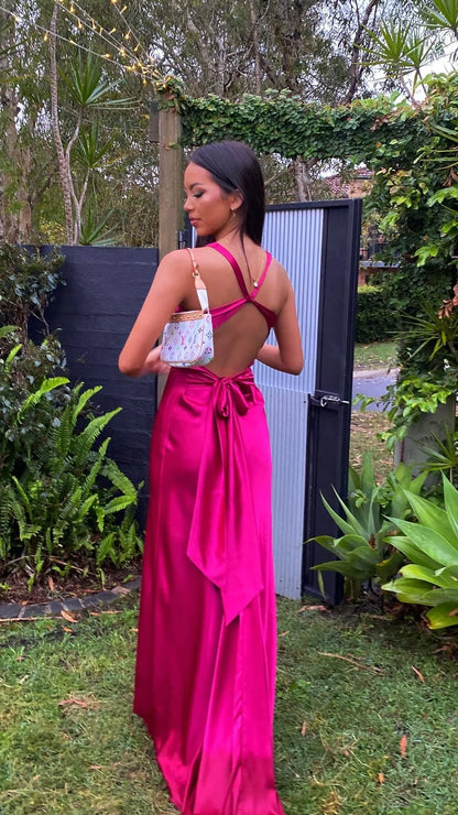 Trendy Senior Prom Dresses, Halter Sheath Satin Party Dress, Tie Up Back Open Formal Outfits,LTP3968
