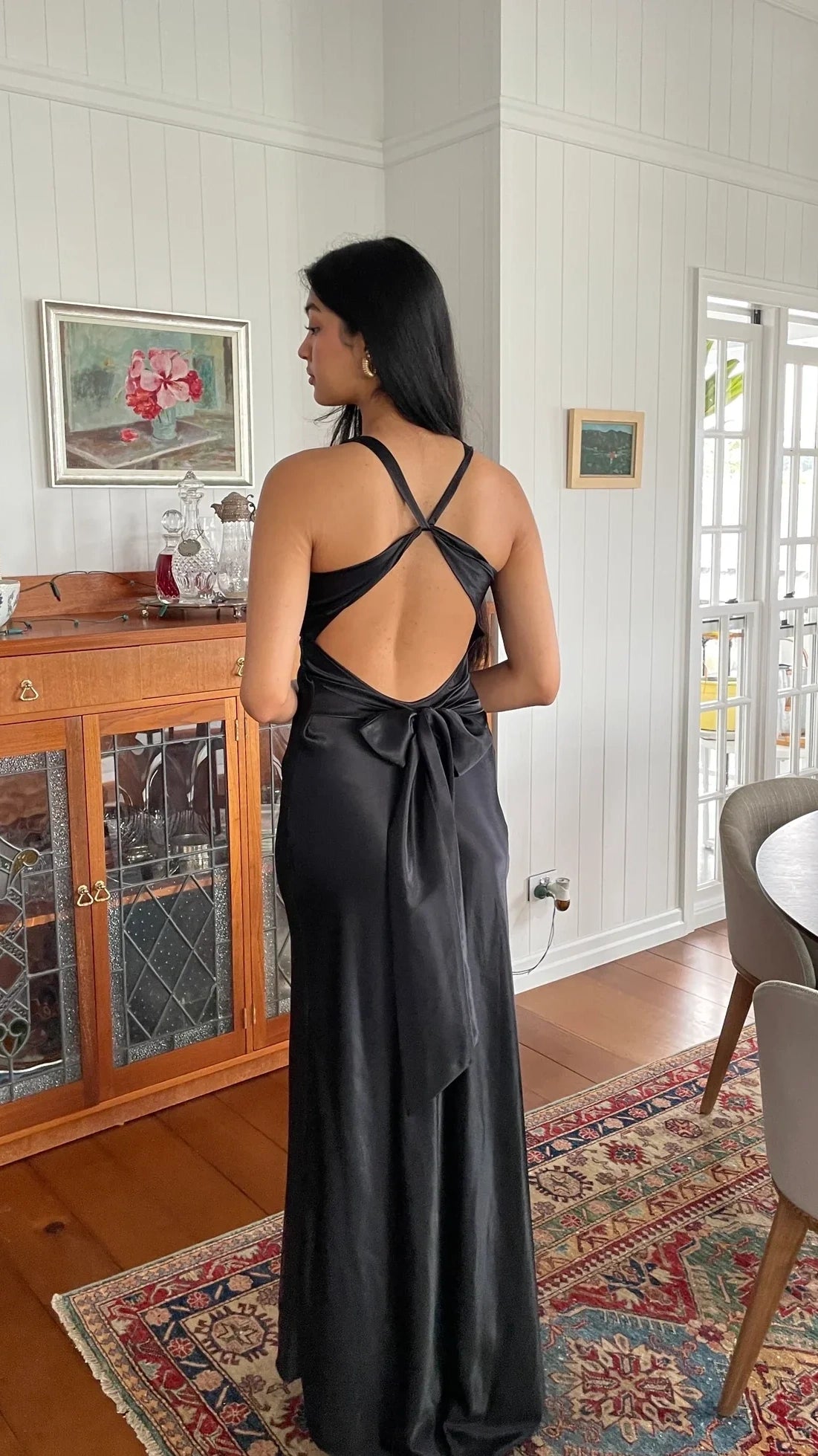 Trendy Senior Prom Dresses, Halter Sheath Satin Party Dress, Tie Up Back Open Formal Outfits,LTP3968