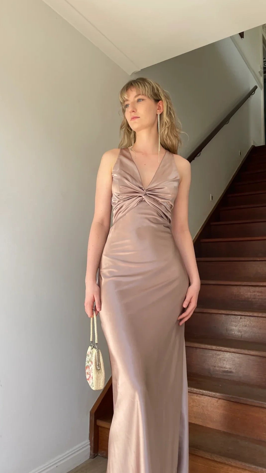 Trendy Senior Prom Dresses, Halter Sheath Satin Party Dress, Tie Up Back Open Formal Outfits,LTP3968