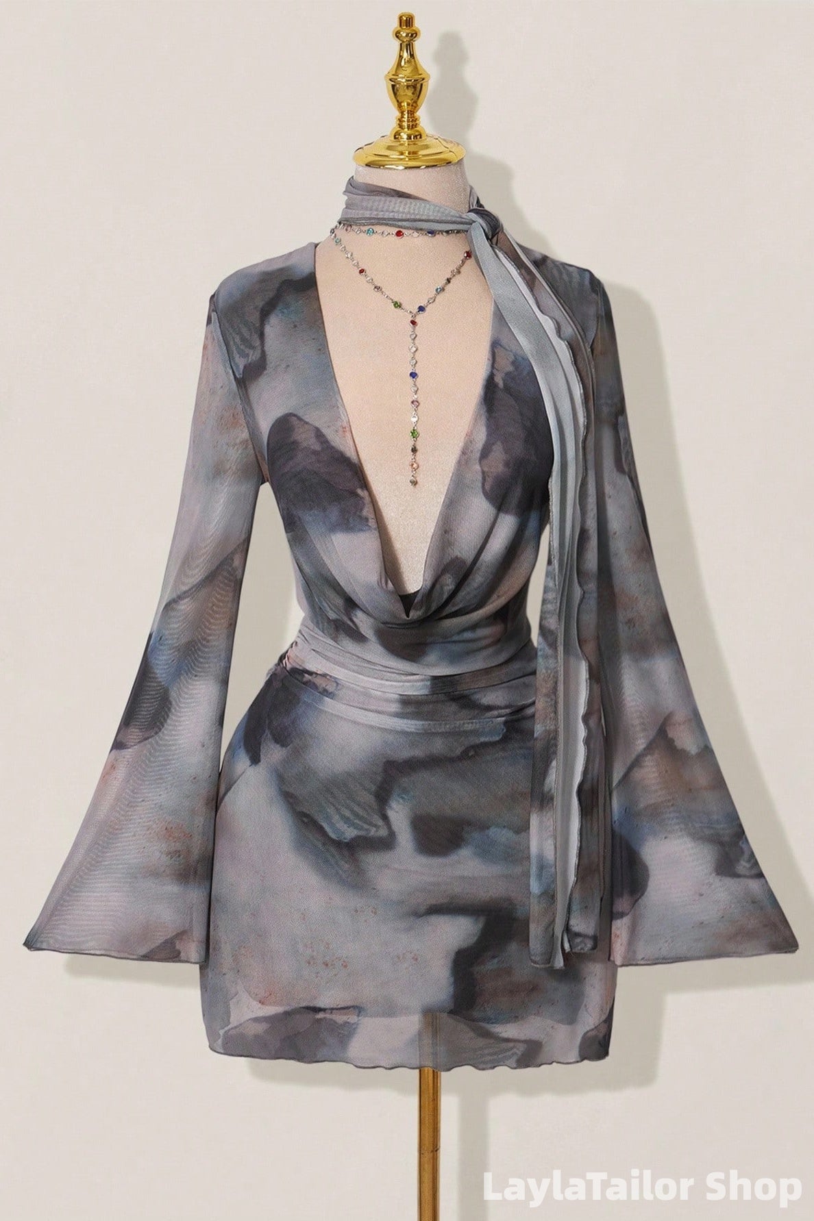 Unique Long Sleeves V-Neck Bodycon Homecoming Dresses, Back To School Dress LTP82743