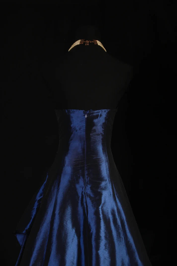Vintage Ball Gown Strapless Navy Blue Satin Long Prom Dresses Party Dr Laylatailor Shop Vintage Ball Gown Strapless Navy Blue Satin Long Prom Dresses Party Dr Laylatailor Shop