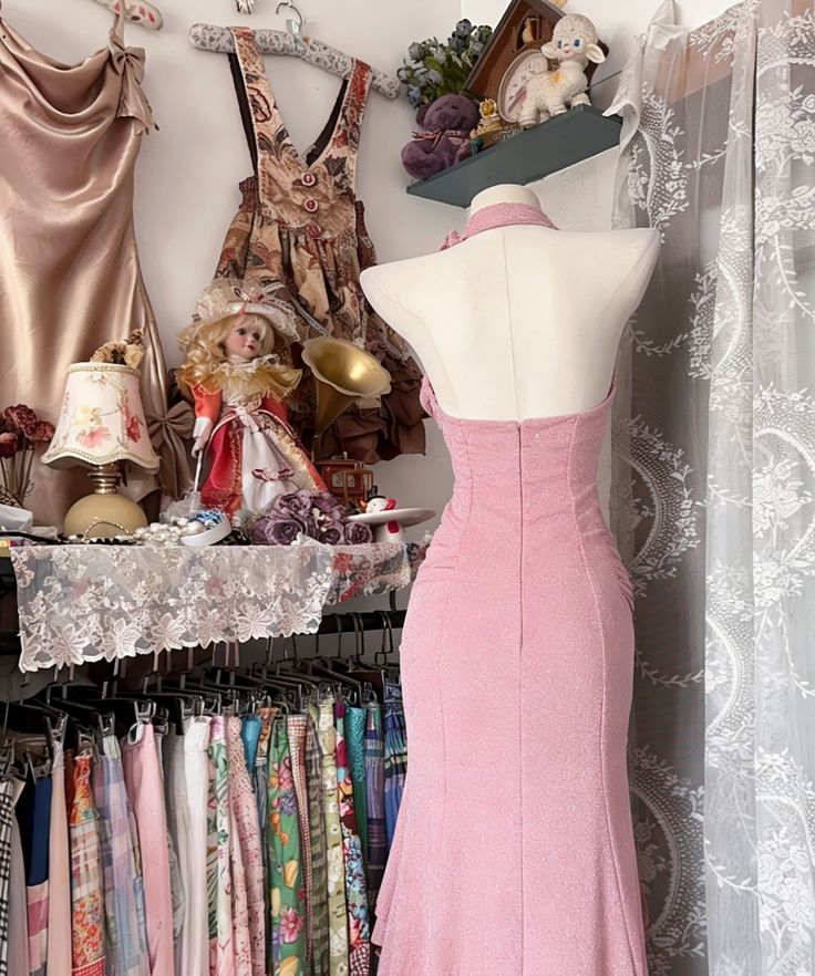 Vintage Bodycon Sweet Halter Senior Prom Dresses Birthday Party Dress Ruffle Debs Gown,LTP4370