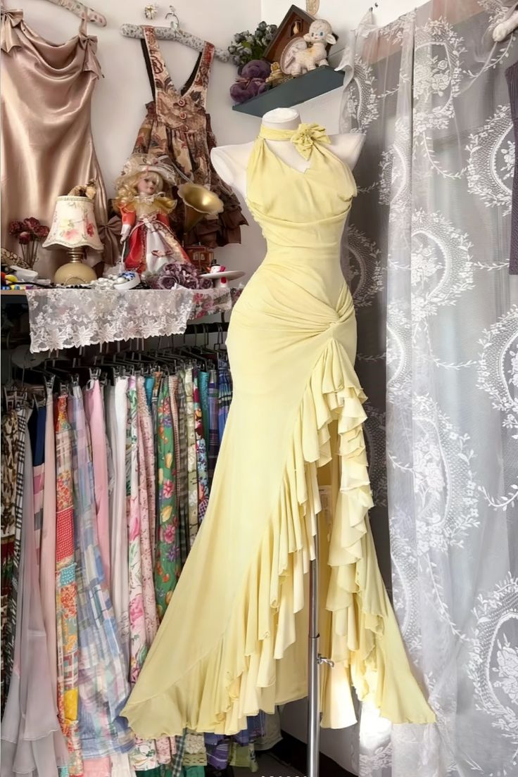 Vintage Bodycon Sweet Halter Senior Prom Dresses Birthday Party Dress Ruffle Debs Gown,LTP4370
