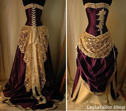 Vintage Burgundy Strapless Appliques Lace Prom Dresses Long Evening Birthday Gown, LTP82803