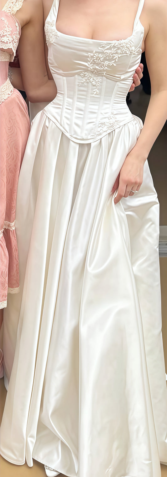 Vintage Ivory Appliques Party Dress, High Quality Wedding Dress,LTP3660